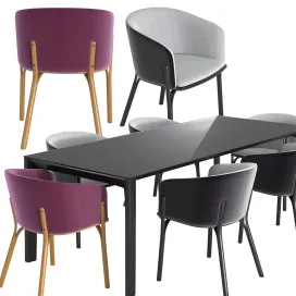 Ton armchair split table trapez